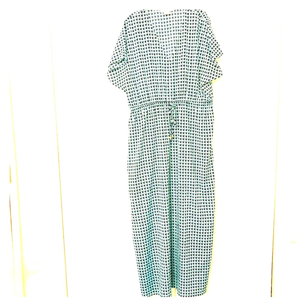 Michael Kors Turquoise And Navy Mykonos Dress 2x